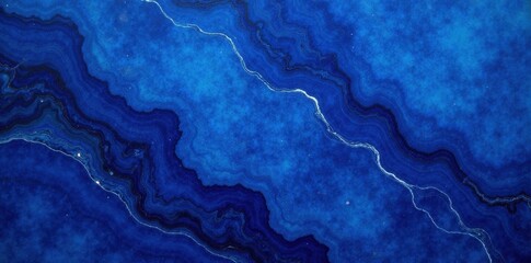 Obraz premium Intense sapphire blue, marbled effect, subtle veining , royal, abstract