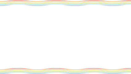 波打つ5本で虹色の細い線が上下にあるフレーム