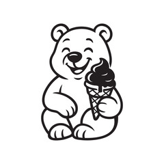 funny bear mascot Ice cream