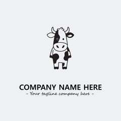Cow illustration black and white for logo company vector image
