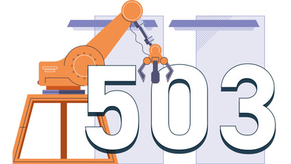 vector illustration of a 503 error