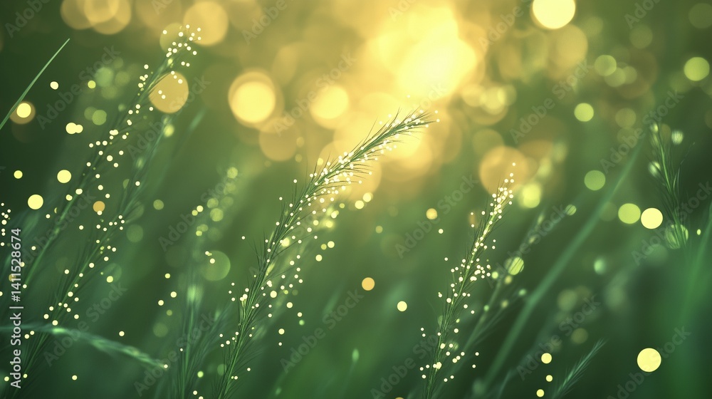 Aufkleber green background with sunlight. abstract abstract design with green background. texture of the space