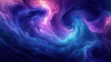 Fototapeta premium Abstract Purple and Blue Swirling Nebula Wallpaper