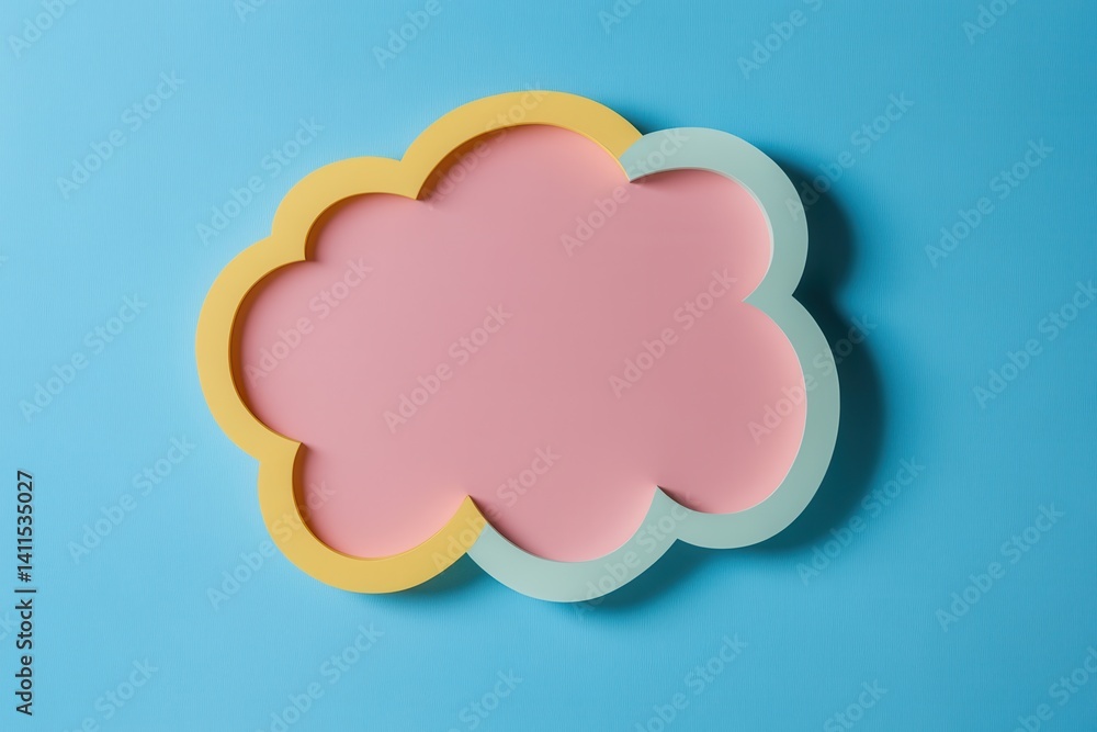Poster speech bubble design in fluid shape with gentle hues ideal for boosting engagement and expression in