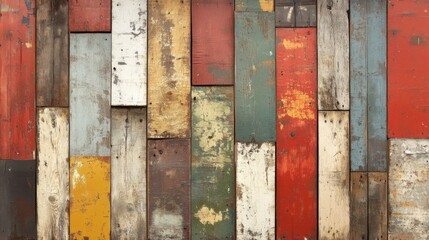 Colorful Rustic Wood Planks Background Texture