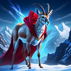 fantasy deer on the mountain