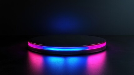 Empty glowing circular platform