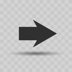 Navigation arrow. An arrow indicating the direction. A simple icon. A simple symbol for the design. Vector element.