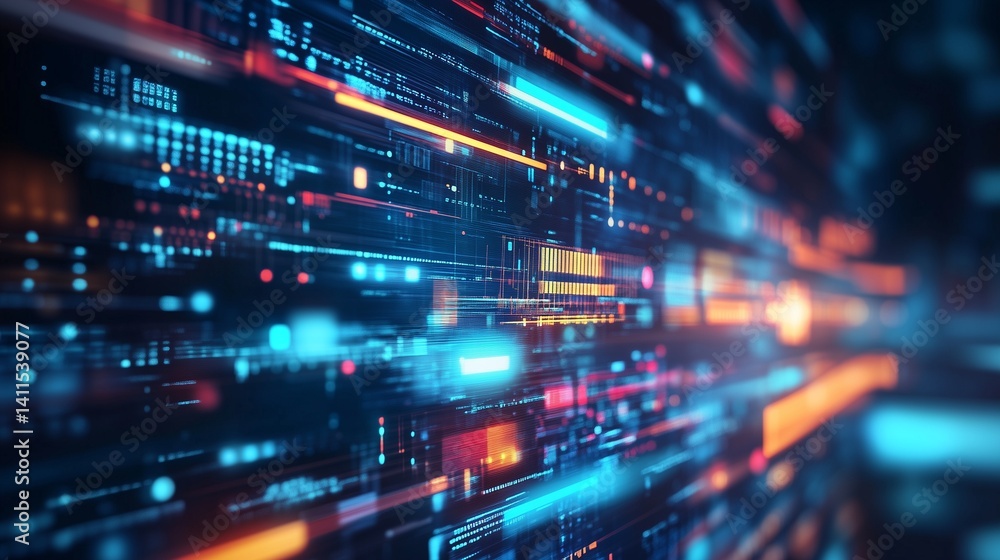 Poster abstract background with glowing lights. digital banking technology is a digital banking network. di