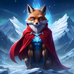fantasy fox on the mountain
