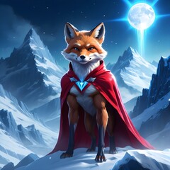 fantasy fox on the mountain