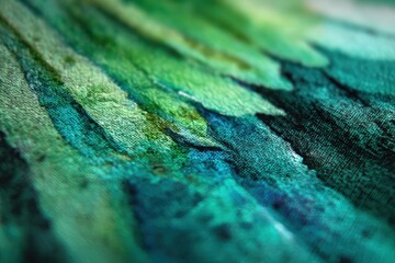 Obraz premium Vibrant microscopic butterfly wing texture with iridescent green and blue hues, abstract natural pattern for creative branding, educational materials, and nature-inspired design projects.