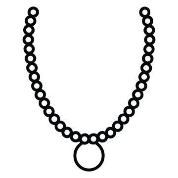 recommend clip art: line art pearl necklace with rounded beads in a minimalist style