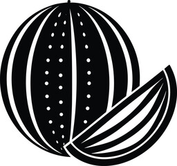 Watermelon Silhouette Vector | Fruit, Summer Snack & Juicy Food Vector