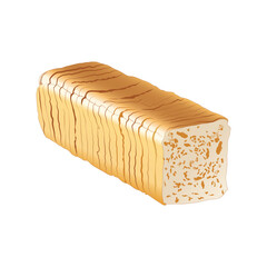 A Loaf Of Fresh Bread With Sliced Pieces illustration on white background vol 01