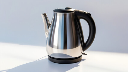 The  white metal pot tea isolated on white