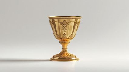 Ancient bronze chalice isolated in white background