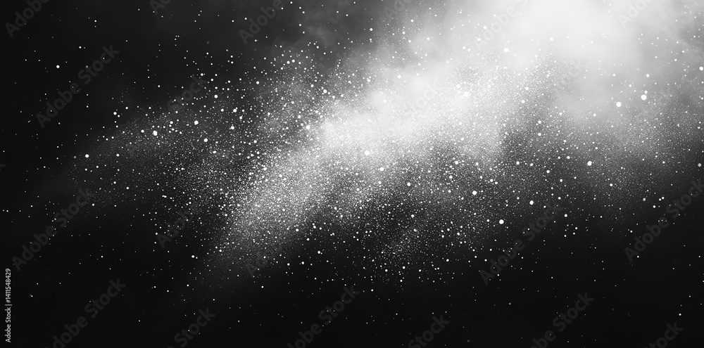 Aufkleber abstract black and white image of a powder explosion creating a dramatic, cosmic effect. perfect for