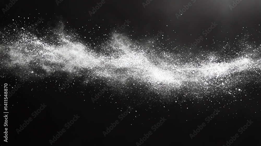 Aufkleber white powder explodes against a black background creating a dramatic abstract texture perfect for ba