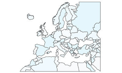 Europe map vector flat color vector design illustrator 