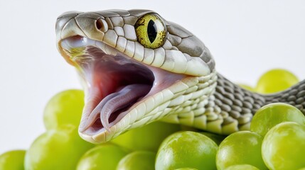 Obraz premium A close up picture showing a snake opening its mouth