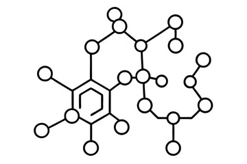 molecular structure line art elegant biotech illustration