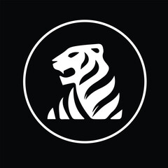 Bengal tiger logotype illustration. tiger head silhouette vector illustration. 