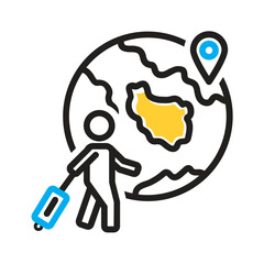 Vector multi color icon for Abroad