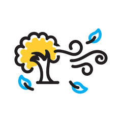 Vector multi color icon for Windy