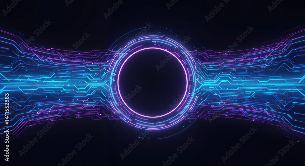 Poster abstract digital technology portal background . generative ai