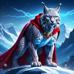 fantasy lynx on the mountain