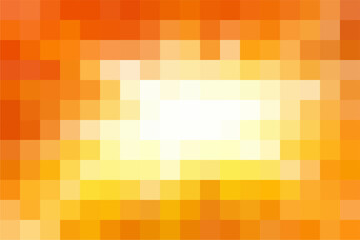 Pixel art of orange sunburst cartoon background. Explosion pixel background. 