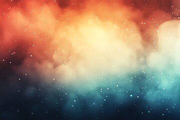 A dreamy, ethereal nebula background features a blend of orange and teal hues with sparkling particles. Perfect for website headers, presentations, or artistic designs.