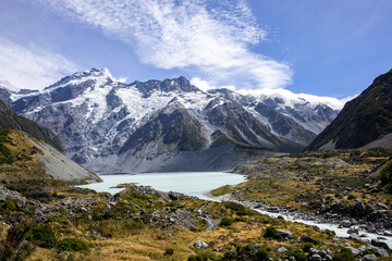 View of Mount Cook from Hoover Valley Trail, New Zealand
