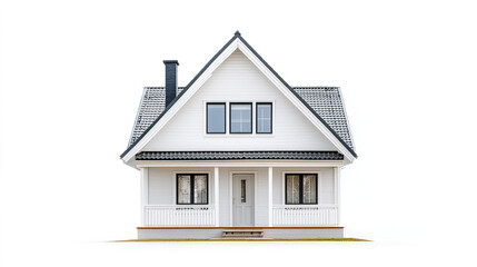 Charming white house with gable roof and front porch