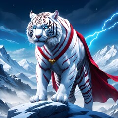 fantasy tiger on the mountain