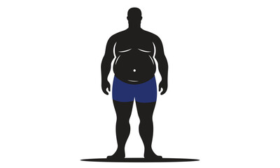 Standing Dad Bod Vector Art