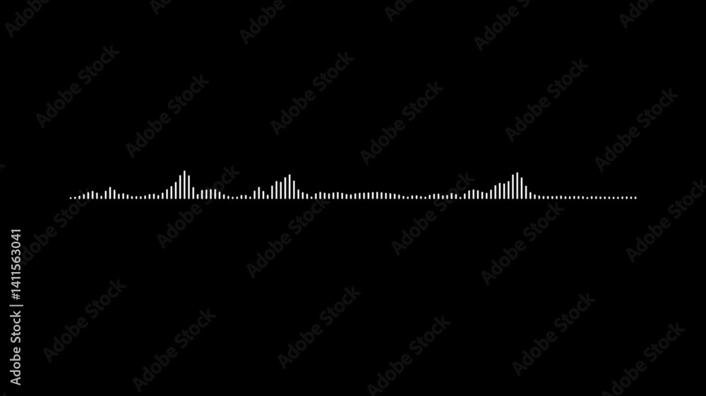 Poster sound chart of the recording in the studio. podcast microphone in dark and sound wave signal in spac