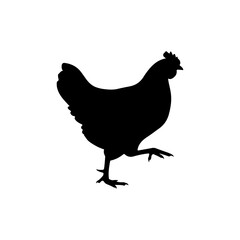 chickens Han silhouette icon vector flat design.