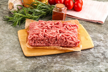 Raw uncooked red minced meat