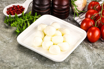 Small mozzarella mini cheese balls