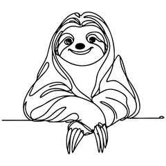 Sloth Line Art.