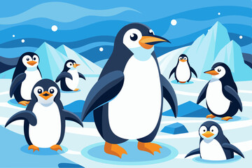 Obraz premium penguins on the beach