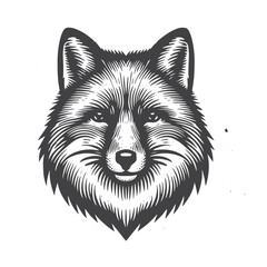 Obraz premium Simple Red Fox Head Vector Icon Design – Vintage Retro Logo & Illustration