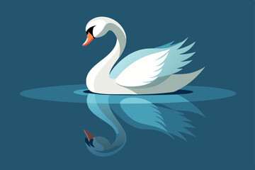 Naklejka premium swans on the lake