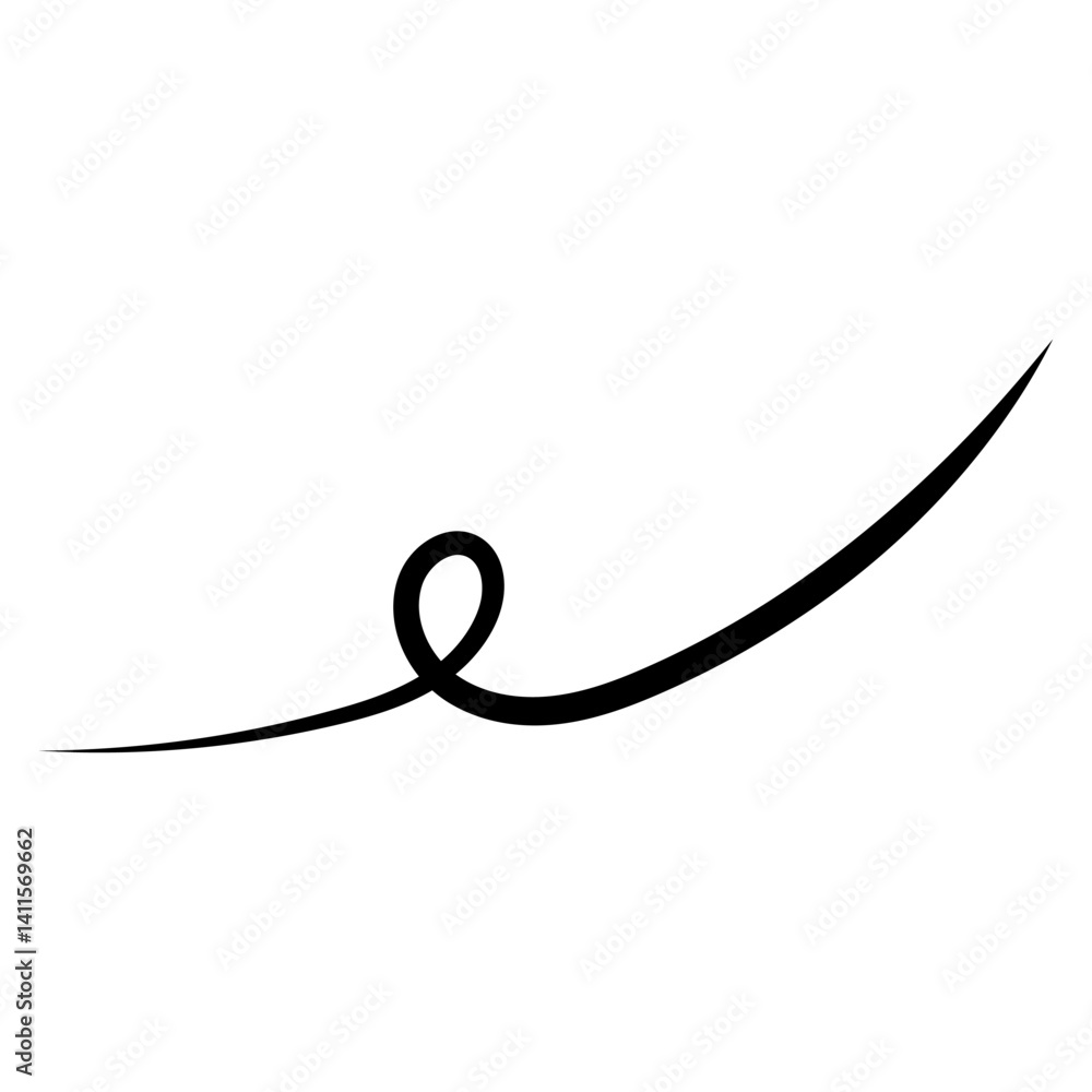 Poster Swirl dynamic black brushstroke line curved line curl swish wave
