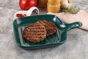 Grilled beef burger cutlet minced meat