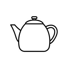 Obraz premium Simple line art teapot silhouette against a white background 