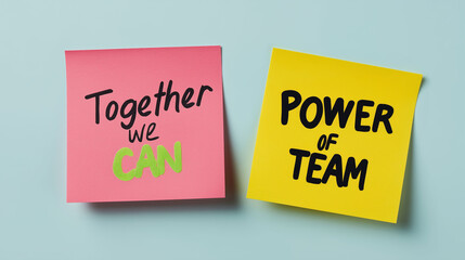 Power of Teamwork and confidence and Together we can achieve business goal with leadership