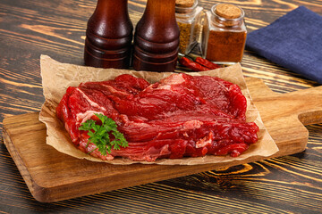 Raw beef meat piece for cooking